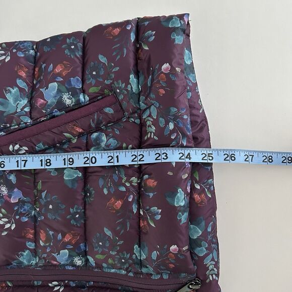 ILSE JACOBSEN Down Jacket Womens Sz 44 US 14 Floral Puffer Purple Lightweight - Picture 10 of 14